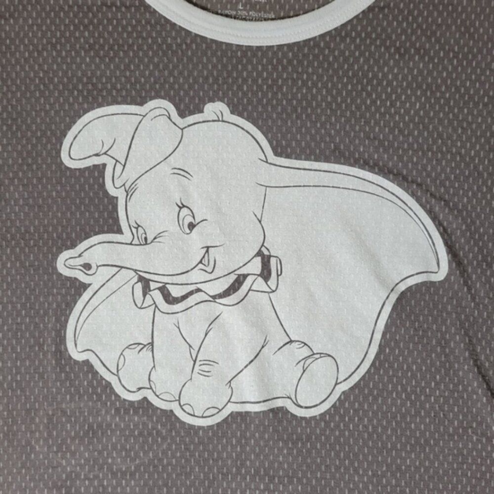 Disney Parks Juniors DUMBO Jersey Tee T Shirt Established 41 Gray White Large - Picture 6 of 14
